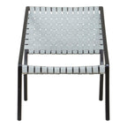Grey Woven Leather and Black Teak Wood Chair