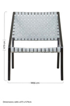 Grey Woven Leather and Black Teak Wood Chair