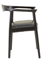Black Leather and Teak Wood Chair