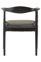 Black Leather and Teak Wood Chair