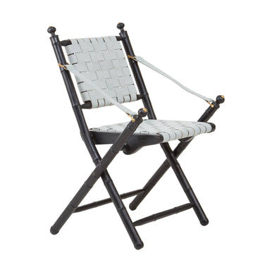 White Leather Chair with Wood Frame