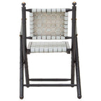 White Leather Chair with Wood Frame