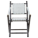 White Leather Chair with Wood Frame