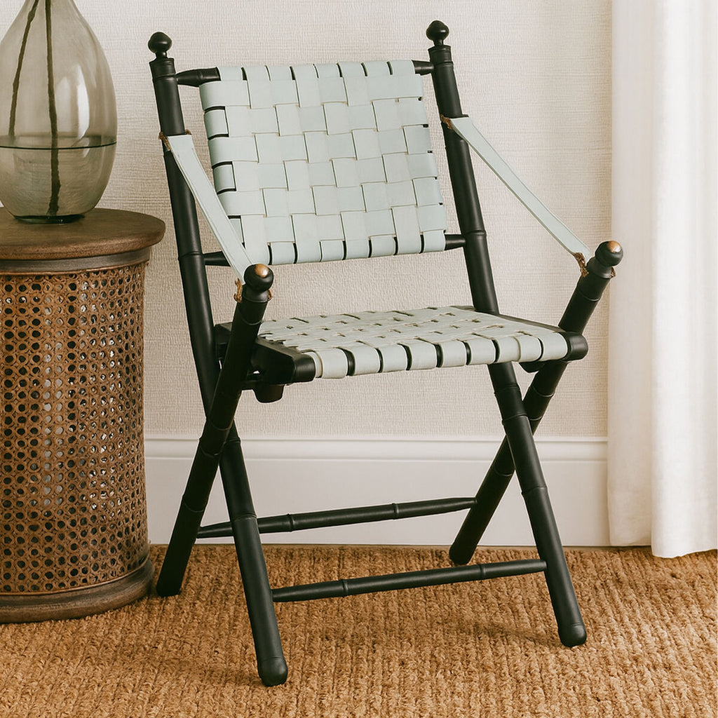 White Leather Chair with Wood Frame