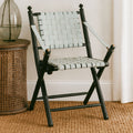 White Leather Chair with Wood Frame