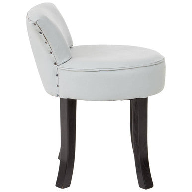 Grey Leather Rounded Chair with Stud Detail