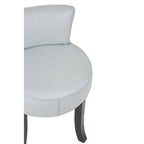 Grey Leather Rounded Chair with Stud Detail