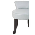 Grey Leather Rounded Chair with Stud Detail