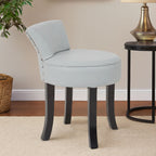 Grey Leather Rounded Chair with Stud Detail