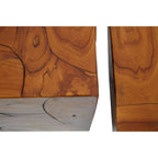 Teak Wood Set of 3 Side Tables and Stools