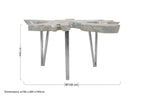 Silver Teak Wood Star Top Coffee Table with Steel Legs