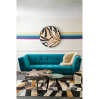 Silver Teak Wood Star Top Coffee Table with Steel Legs