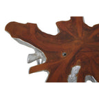 Silver Teak Wood Star Top Coffee Table with Steel Legs
