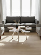 Silver Teak Wood Star Top Coffee Table with Steel Legs