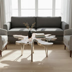 Silver Teak Wood Star Top Coffee Table with Steel Legs