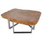 Natural Teak Wood Live Edge Coffee Table