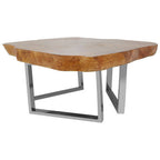Natural Teak Wood Live Edge Coffee Table