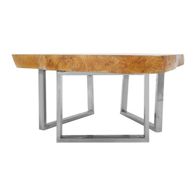 Natural Teak Wood Live Edge Coffee Table