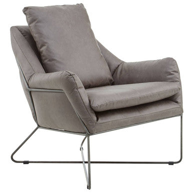 Grey Leather Effect Chair