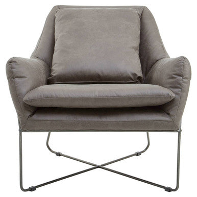 Grey Leather Effect Chair