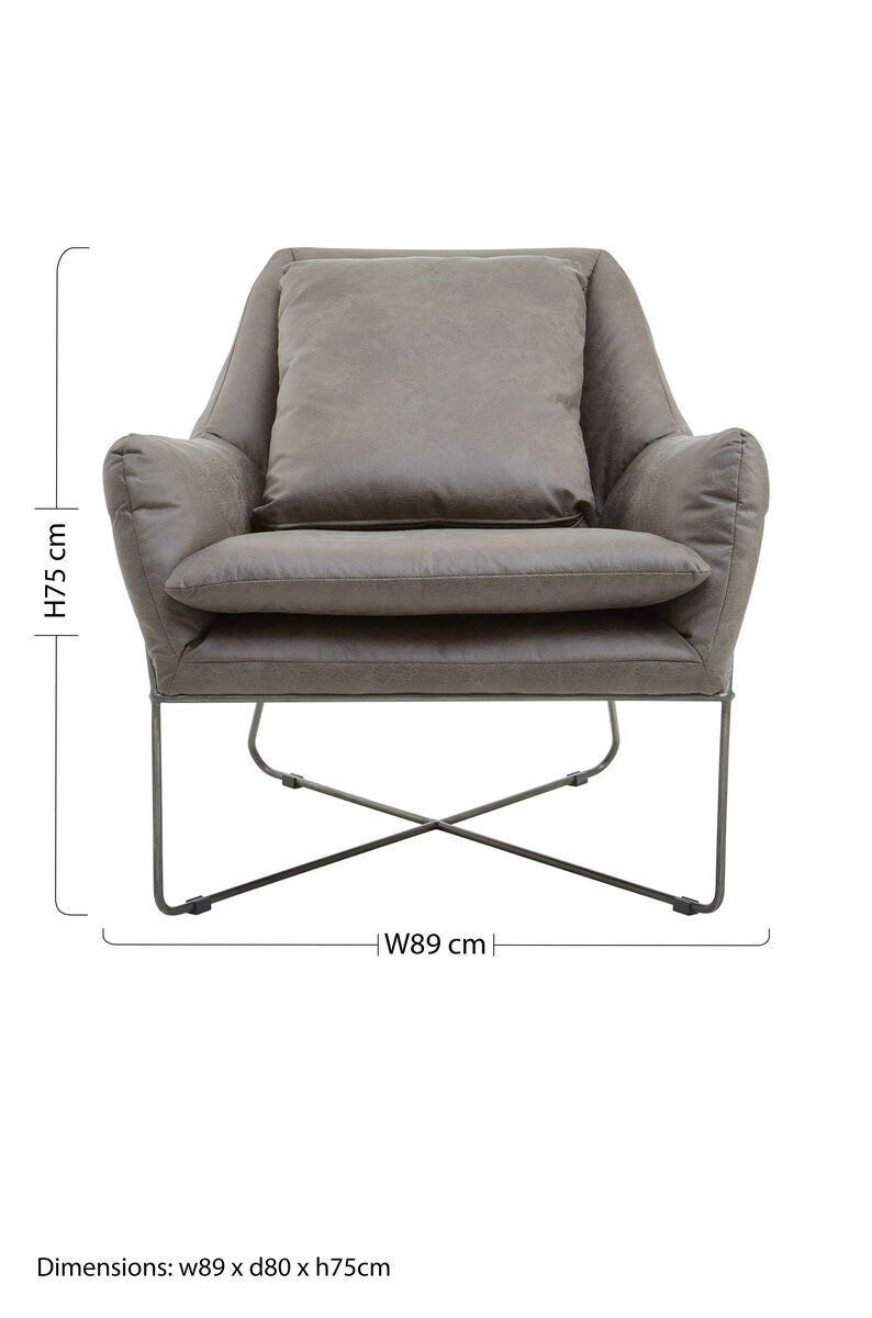 Grey Leather Effect Chair
