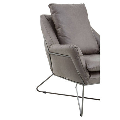 Grey Leather Effect Chair