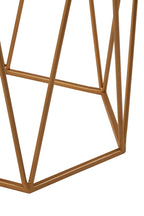 White Marble and Gold Finish Hexagonal Side Table