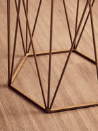 White Marble and Gold Finish Side Table