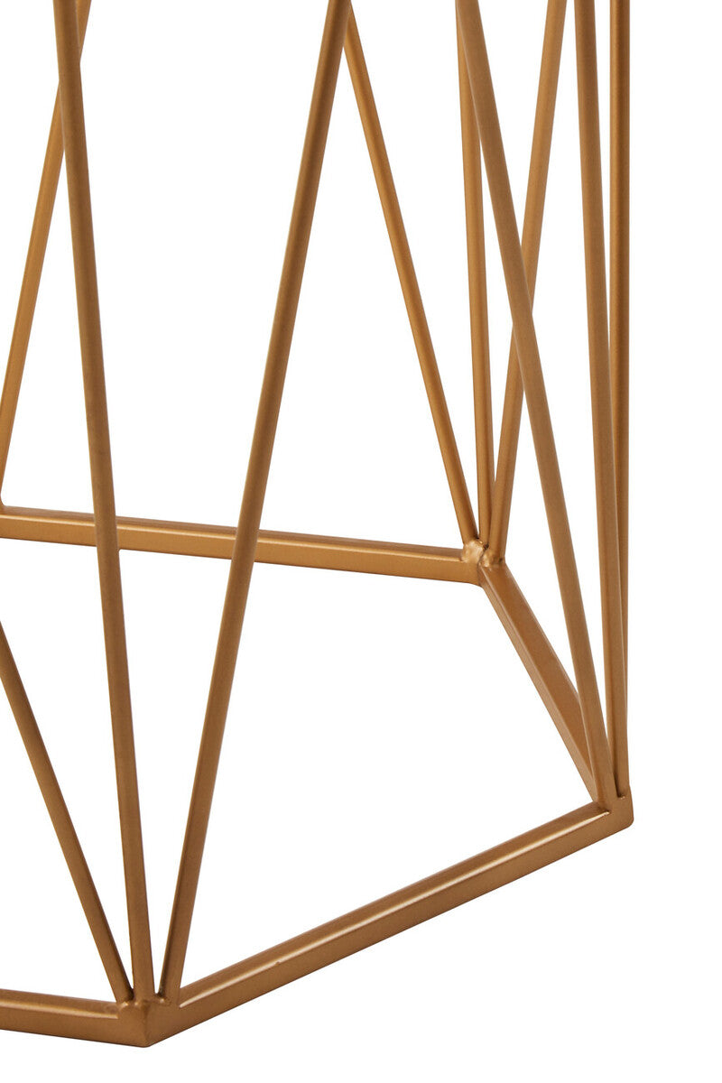 White Marble and Gold Finish Side Table