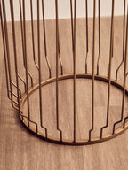 White Marble and Gold Finish Round Side Table