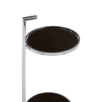Black Marble and Glass 2 Tier Side Table