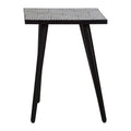 Black and White Top Bone Inlay Side Table with 4 Angular Legs