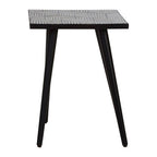 Black and White Top Bone Inlay Side Table with 4 Angular Legs