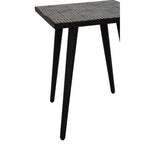 Black and White Top Bone Inlay Side Table with 4 Angular Legs