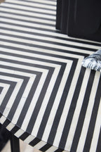 Boho Black and White Bone Inlay Coffee Table with Metal Base