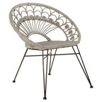 Grey Rattan Chair with Round Back
