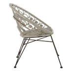 Grey Rattan Chair with Round Back