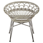Grey Rattan Chair with Round Back