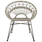 Grey Rattan Chair with Round Back