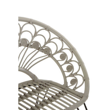 Grey Rattan Chair with Round Back