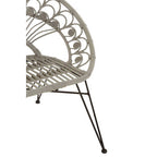 Grey Rattan Chair with Round Back