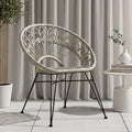 Grey Rattan Chair with Round Back