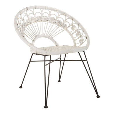White Natural Rattan Chair