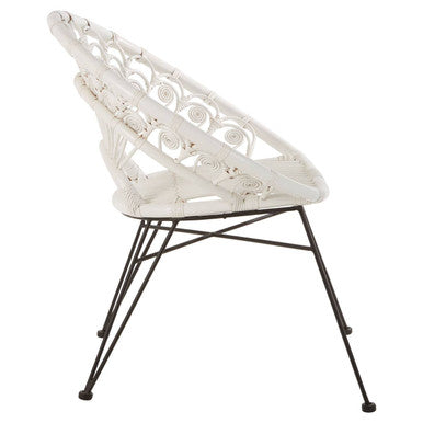 White Natural Rattan Chair