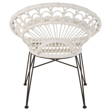 White Natural Rattan Chair
