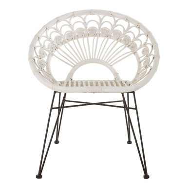 White Natural Rattan Chair