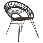 Black Rattan Chair with Round Back