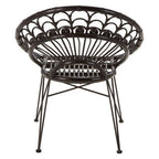 Black Rattan Chair with Round Back