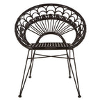 Black Rattan Chair with Round Back