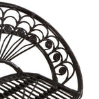 Black Rattan Chair with Round Back